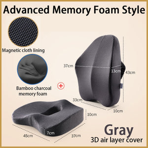 Memory Foam Seat Cushion Orthopedic Pillow Coccyx Office Chair Cushion Support Waist Back Cushion Car Seat Hip massage Pad Sets