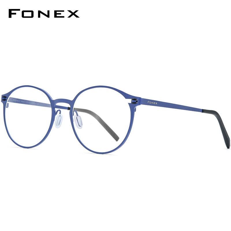 FONEX Pure Titanium Glasses Frame Women Retro Round Prescription Eyeglasses 2020 New Men Antiskid Optical Screwless Eyewear 8530