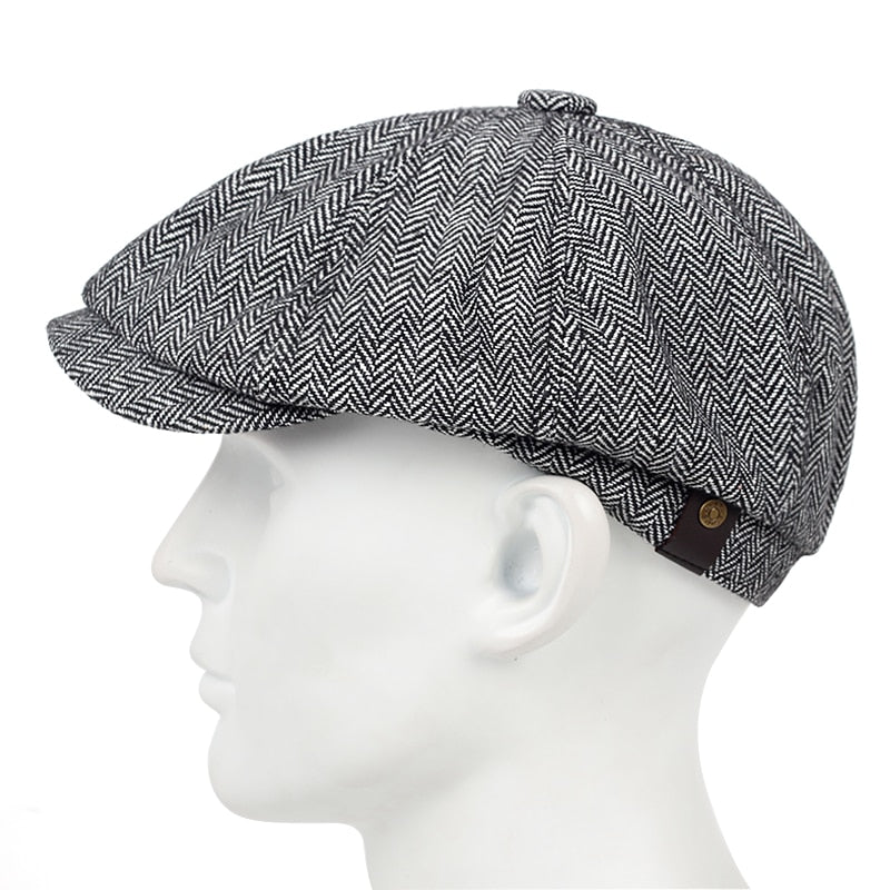 New fashion plaid beret versatile classic with a little elastic hats fashion three beret men's casual hat high quality caps