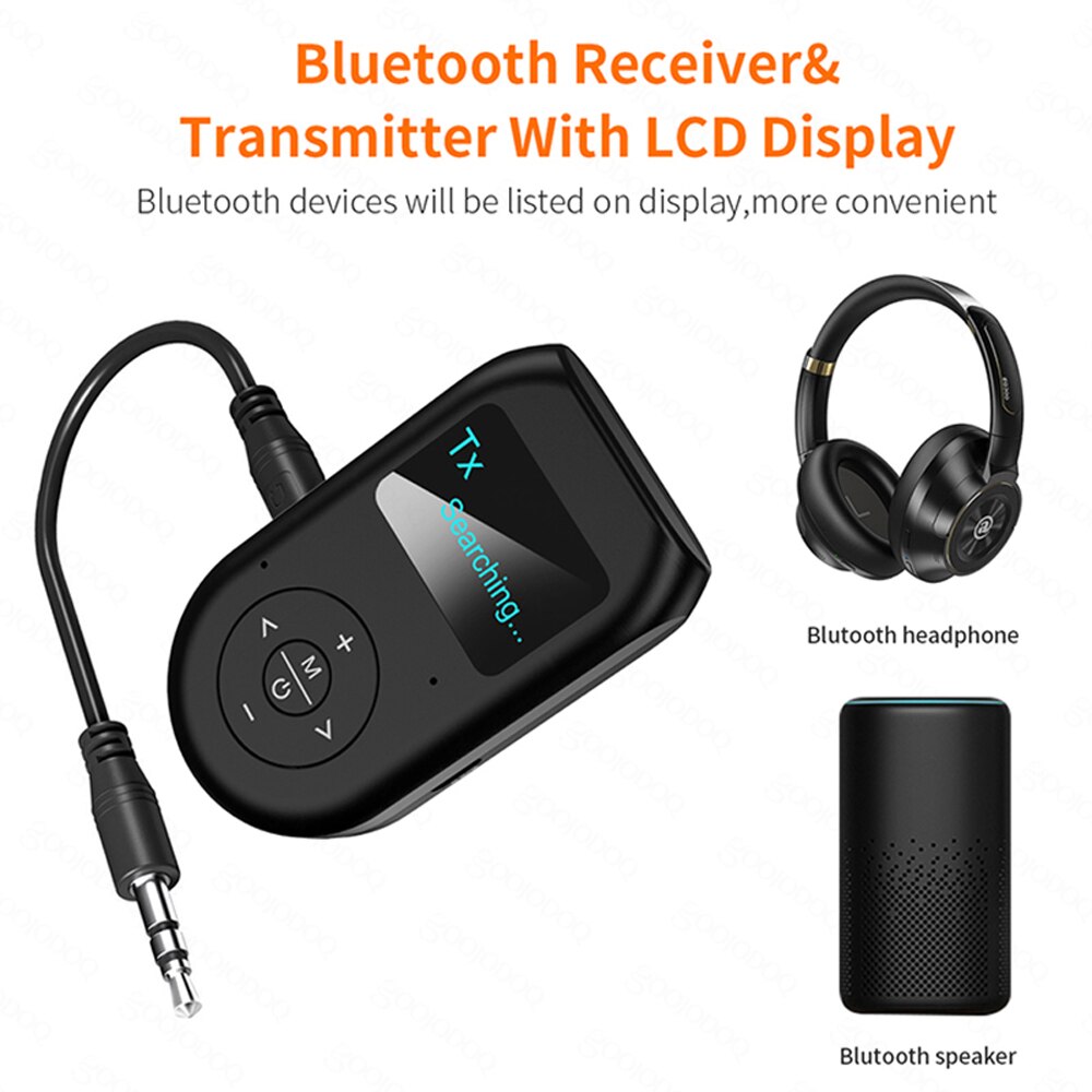 Bluetooth 5.0 Audio récepteur émetteur EDR AUX 3.5MM 3.5 Jack USB musique stéréo sans fil adaptateurs Dongle pour voiture TV PC haut-parleur