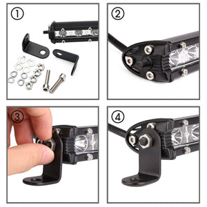 Auxtings Slim LED Light Bar Single Row 7" 13" 20" 25" 32" 38'' inch 90W 120W 150W 180W For SUV 4X4 Off Road LED Work Light Lamp