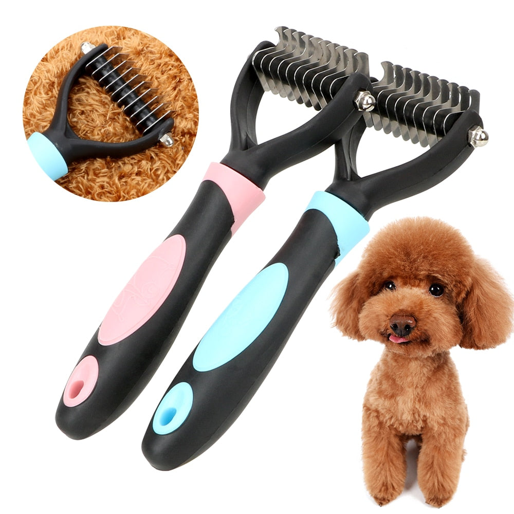 HOOMIN Pet Fur Knot Cutter Dog Grooming Shedding Rake Dog Cat Hair Removal Comb Pet Brush Grooming Tool