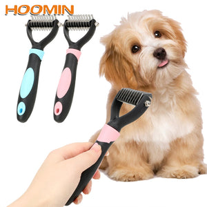 HOOMIN Pet Fur Knot Cutter Dog Grooming Shedding Rake Dog Cat Hair Removal Comb Pet Brush Grooming Tool