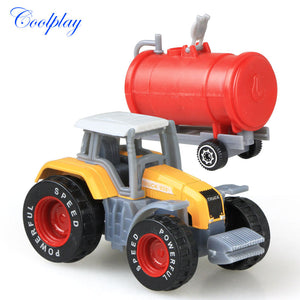 Véhicules agricoles moulés sous pression Mini voiture modèle ingénierie voiture modèle tracteur ingénierie voiture tracteur jouets modèle pour enfants cadeau de noël