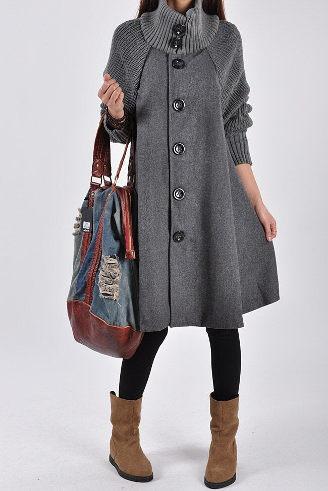 NYFS 2020 New Winter women Loose Camouflage woolen thickening Overcoat Female Outerwear Oversized Coat
