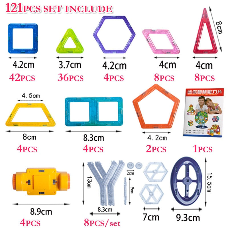 30-180pcs/Set Mini Magnet Building Construction Designer DIY Educational Blocks Games Blocks Magnetic Toys For kids