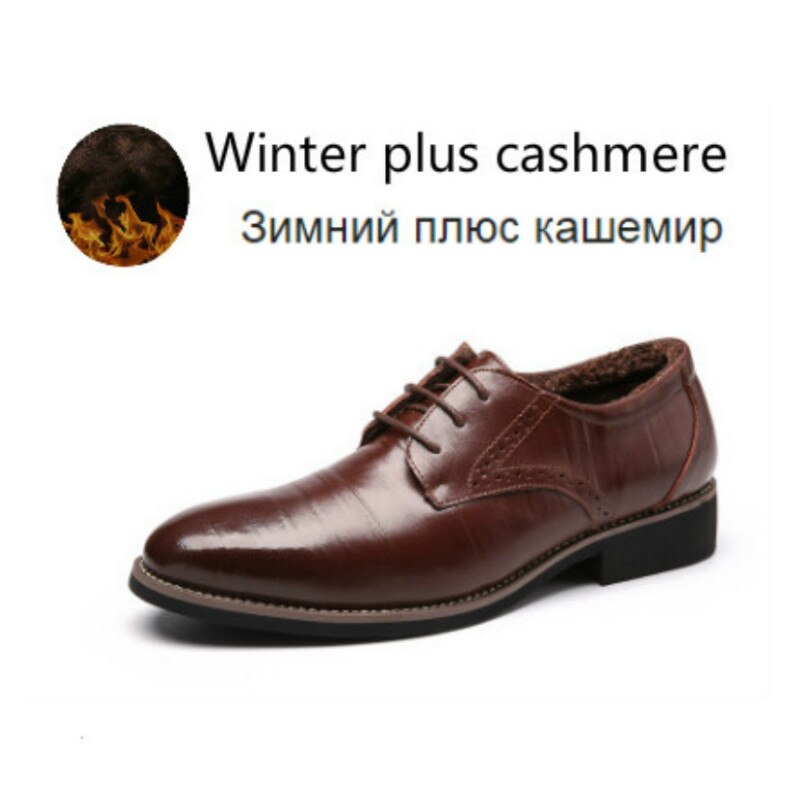 PHLIY XUAN 2020 Man Flat Classic Men Dress Shoes Genuine Leather Wingtip Carved Italian Formal Oxford Plus Size 38-48 For Winter