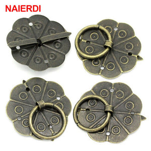 NAIERD 10pcs Classical Bronze Tone Quincunx Drawer Cabinet Desk Door Pull Box Handle Knobs Furniture Handles Hardware With Screw
