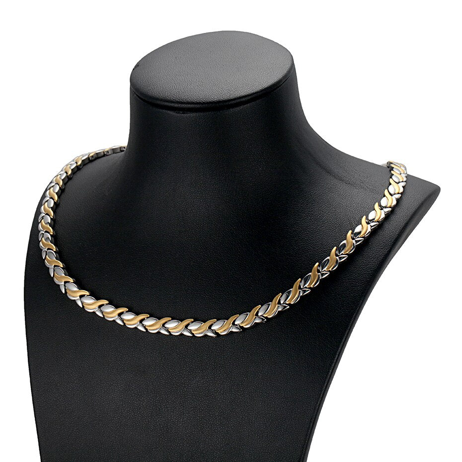 Rainso Magnetic Jewelry Set Hologram Power Necklaces Bracelets Chain & Link Classic Wedding Health Jewellry for Lady / Unisex