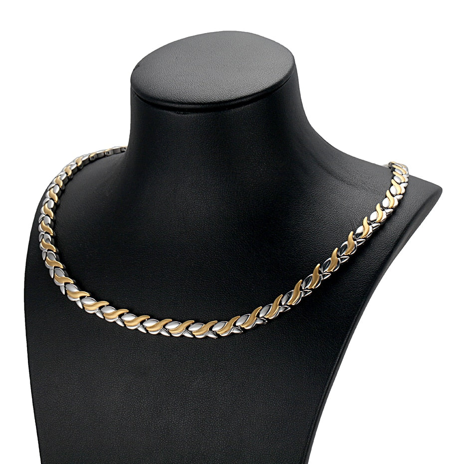 Rainso Magnetic Jewelry Set Hologram Power Necklaces Bracelets Chain & Link Classic Wedding Health Jewellry for Lady / Unisex