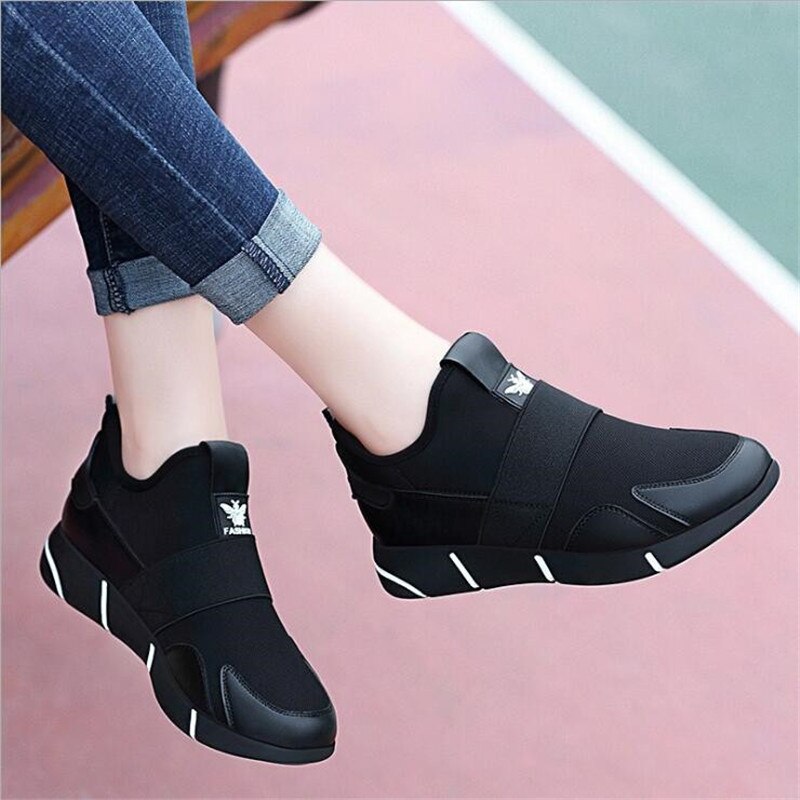 Women's sneakers shoes 2020 spring and autumn new elastic sets of feet casual shoes thick bottom breathable mesh women's shoes
