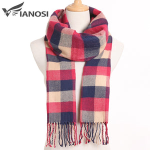 [VIANOSI] 2020 Plaid Winter Scarf Women Warm Foulard Solid Scarves Fashion Casual Scarfs Cashmere Bufandas Hombre
