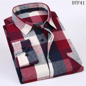 Men Flannel Plaid Shirt 100% Cotton 2020 Spring Autumn Casual Long Sleeve Shirt Soft Comfort Slim Fit Styles Brand Man Plus Size