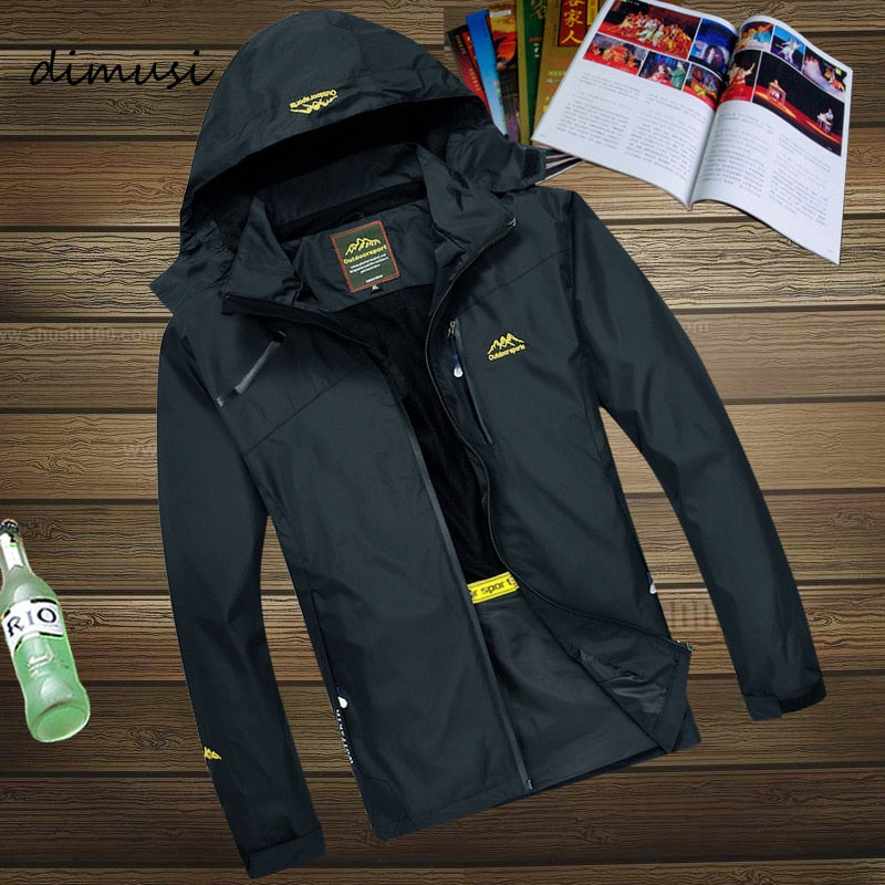 DIMUSI Mens Bomber Jacket Casual Men Thin Army Tactics Windbreaker Jacket Mens Waterproof Breathable Hooded Coats Clothing 4XL