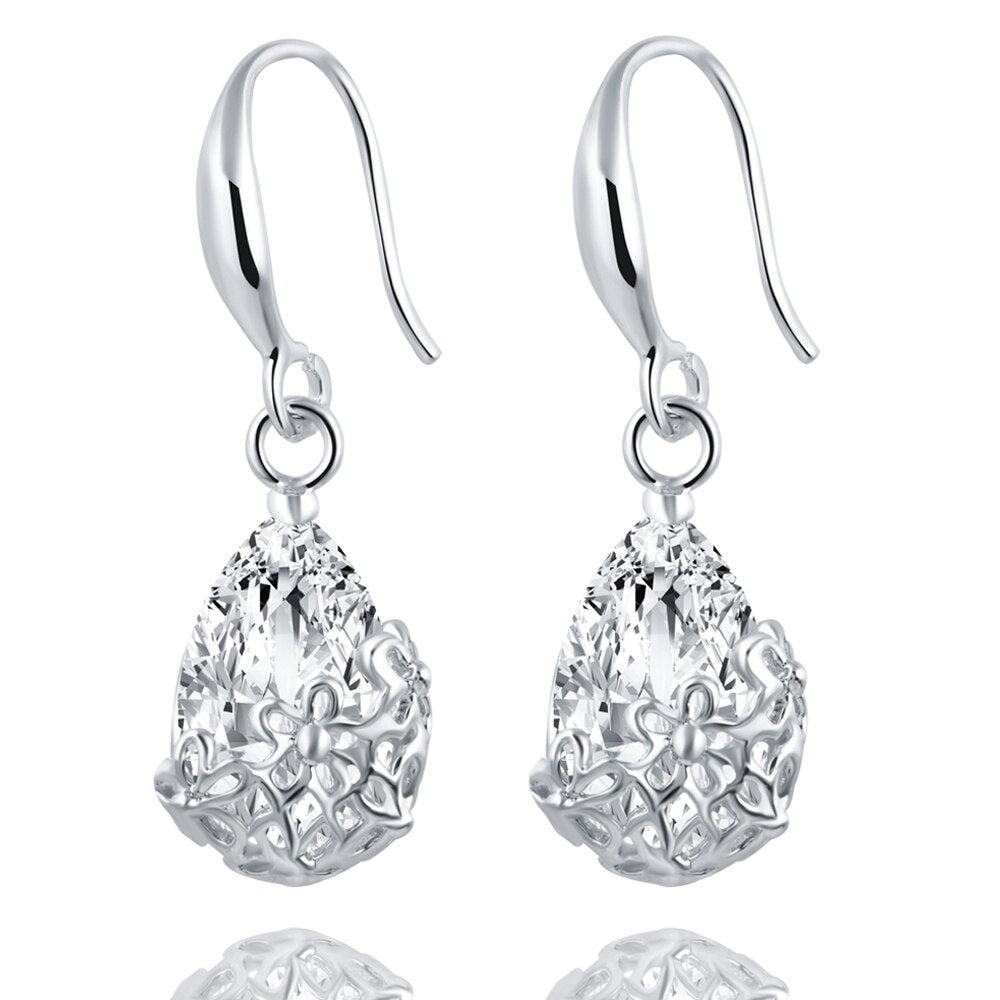 17KM New High Quality Classic Romantic Gold Color Crystal Drop Earrings Anniversary long Dangle earrings Jewelry for women