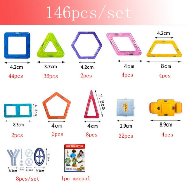 30-180pcs/Set Mini Magnet Building Construction Designer DIY Educational Blocks Games Blocks Magnetic Toys For kids