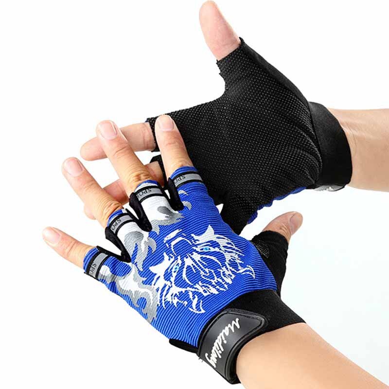 Hot Sale 1 Pair Unisex Kids Anti-slip Breathable Bike Bicycle Motorcycle Half Finger Gloves Outdoor Cycling Hand Protect Wear