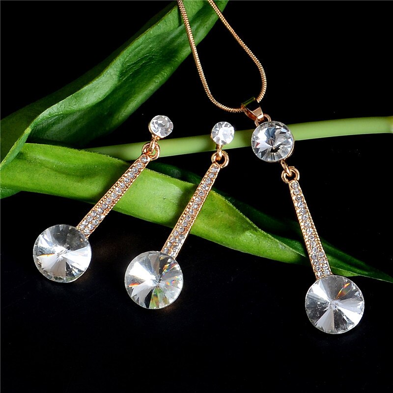 Gold Color Pendants & Necklace Stud Earrings