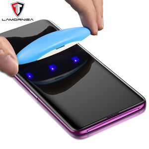 UV Tempered Glass For Samsung Note 20 Ultra 9 8 10 S9 S8 S7 Edge Liquid Glue Screen Protector For Samsung Galaxy S8 S9 S10 S20+