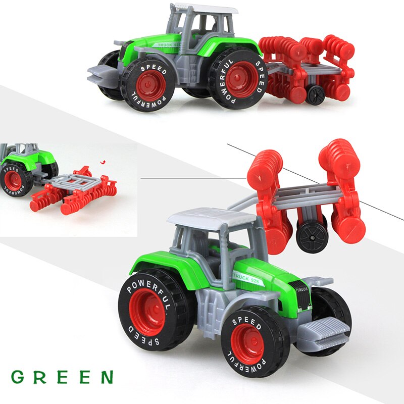 Véhicules agricoles moulés sous pression Mini voiture modèle ingénierie voiture modèle tracteur ingénierie voiture tracteur jouets modèle pour enfants cadeau de noël
