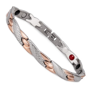 Vinterly Energy Magnetic Bracelet Men Gold-color Chain Health Bracelet Male Germanium Stainless Steel Magnetic Bracelets for Men
