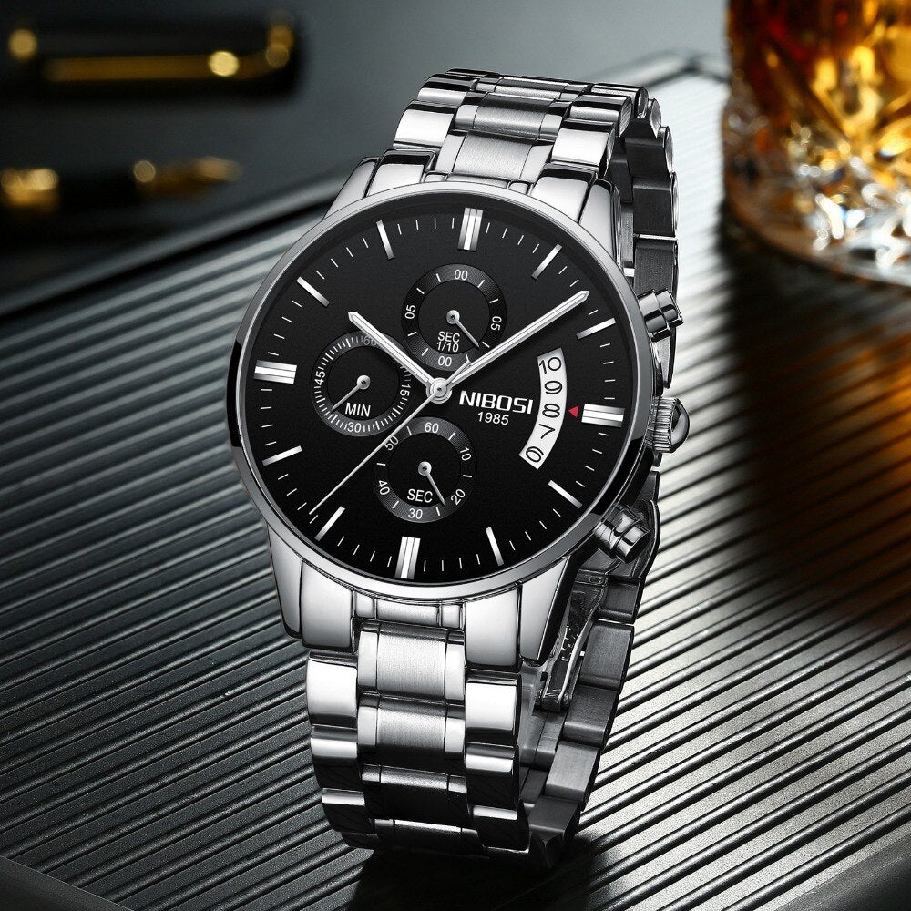 NIBOSI 2020 Mens Watches Top Brand Luxury Men Blue Watch Military Sport Wristwatch Quartz Watch erkek saat Relogio Masculino