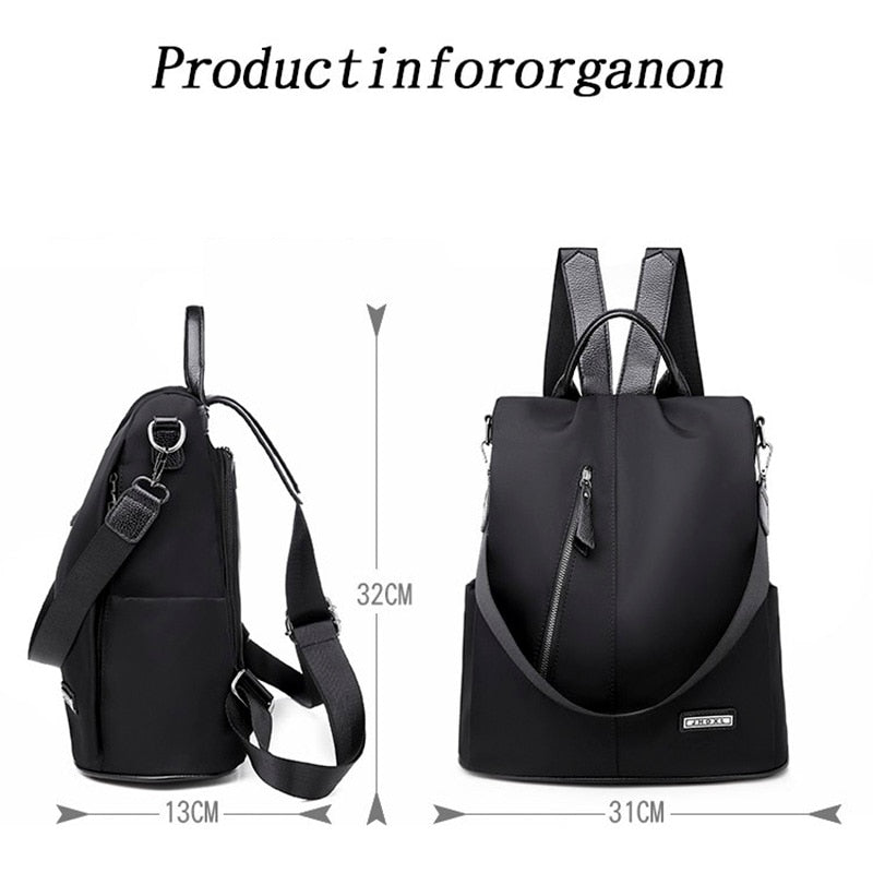 Women Anti-theft Backpack Waterproof Fabric Large Female Shoulder Bag Large Capacity Simple Style Casual Mochila Travel