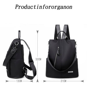 Women Anti-theft Backpack Waterproof Fabric Large Female Shoulder Bag Large Capacity Simple Style Casual Mochila Travel