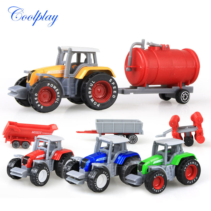 Véhicules agricoles moulés sous pression Mini voiture modèle ingénierie voiture modèle tracteur ingénierie voiture tracteur jouets modèle pour enfants cadeau de noël
