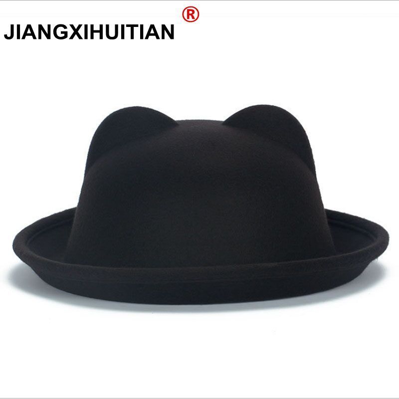 Wool Felt Women's Fedoras Hats Retro