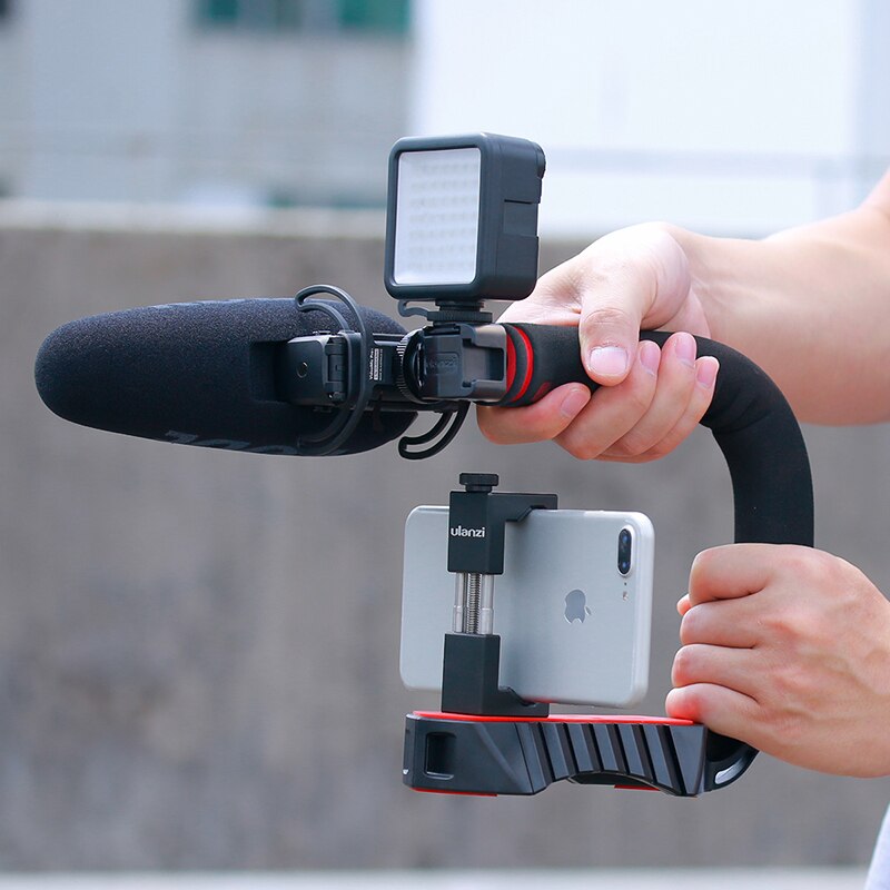Ulanzi u-grip Pro Triple montage sur chaussure stabilisateur vidéo poignée vidéo poignée caméra téléphone Kit de montage vidéo pour Nikon Canon iPhone X 8 7