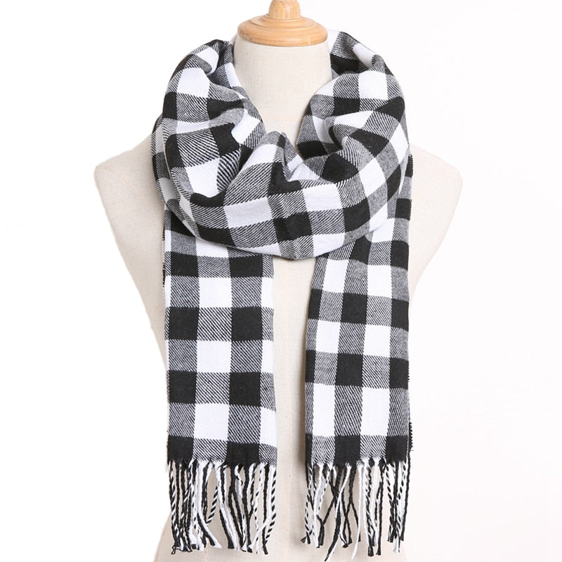 [VIANOSI] 2020 Plaid Winter Scarf Women Warm Foulard Solid Scarves Fashion Casual Scarfs Cashmere Bufandas Hombre