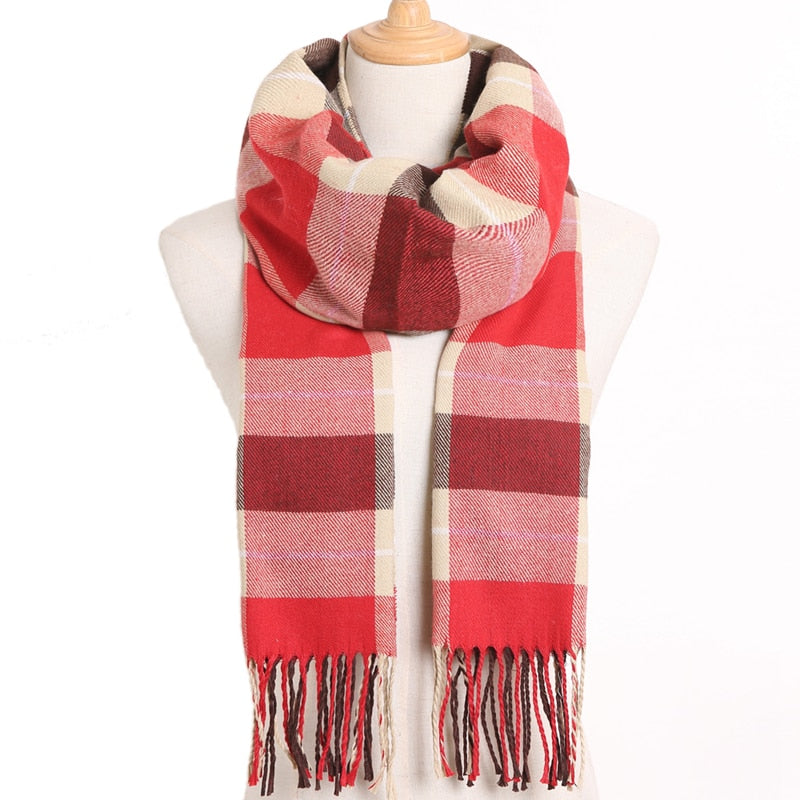 [VIANOSI] 2020 Plaid Winter Scarf Women Warm Foulard Solid Scarves Fashion Casual Scarfs Cashmere Bufandas Hombre