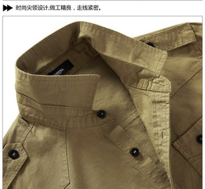 Men's Army Long Sleeve Slim Shirts