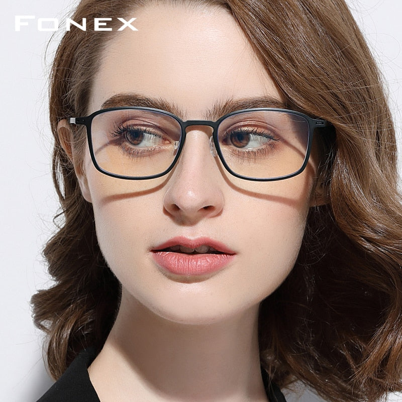FONEX High Quality TR90 Anti Blue Light Glasses Men Reading Goggles Protection Eyeglasses Gaming Computer Glasses for Women AB01