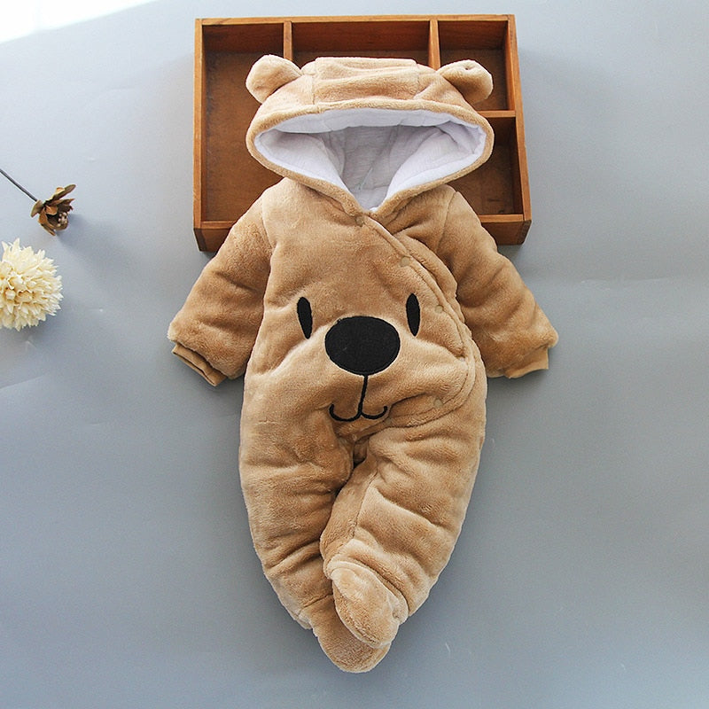 New Born Baby Footies 2018 Winter Warm Clothing 3 9 6 12 Month Baby Kids Boys Girls Cotton Newborn Toddler Infant Footies