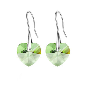 BAFFIN Drop Earrings Hanging Hearts Crystals From Swarovski For Women Party Hot Selling Silver Color Ear Jewelry Friends Gift