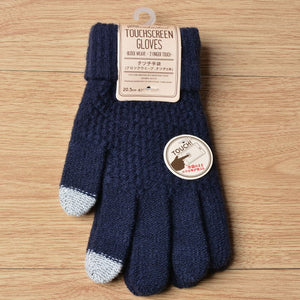 Winter Touch Screen Gloves Women Men Warm Stretch Knit Mittens Imitation Wool Full Finger Guantes Female Crochet Luvas Thicken