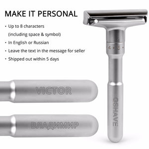 QSHAVE Adjustable Safety Razor Double Edge Classic Mens Shaving Mild to Aggressive 1-6 File Hair Removal Shaver it with 5 Blades