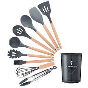 Silicone Kitchenware Cooking Utensils Set Heat Resistant Kitchen Non-Stick Cooking Utensils Baking Tools With Storage Box Tools