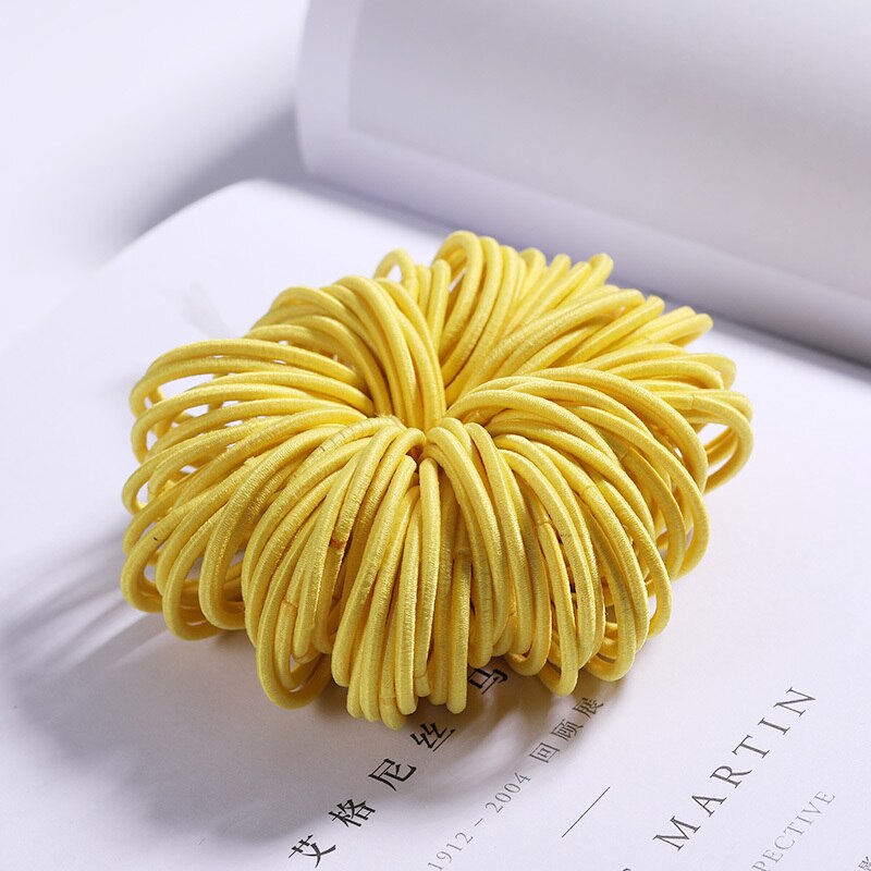 100PCS/Set Girls Candy Colors Nylon Elastic Hair Bands Children Rubber Band Headband Scrunchie Fashion Hair Accessories