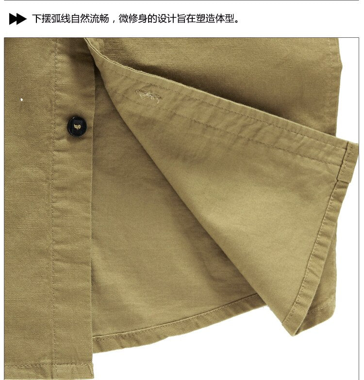 Men's Army Long Sleeve Slim Shirts