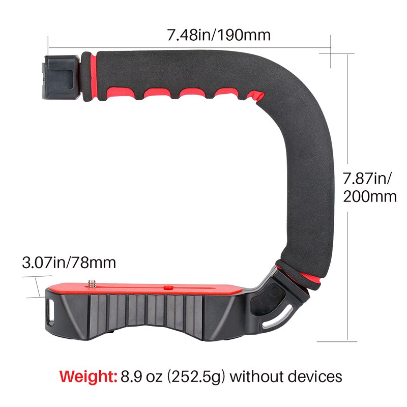 Ulanzi u-grip Pro Triple montage sur chaussure stabilisateur vidéo poignée vidéo poignée caméra téléphone Kit de montage vidéo pour Nikon Canon iPhone X 8 7