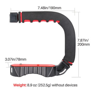 Ulanzi u-grip Pro Triple montage sur chaussure stabilisateur vidéo poignée vidéo poignée caméra téléphone Kit de montage vidéo pour Nikon Canon iPhone X 8 7