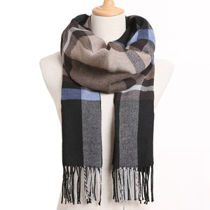 [VIANOSI] 2020 Plaid Winter Scarf Women Warm Foulard Solid Scarves Fashion Casual Scarfs Cashmere Bufandas Hombre