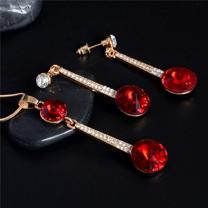 Gold Color Pendants & Necklace Stud Earrings