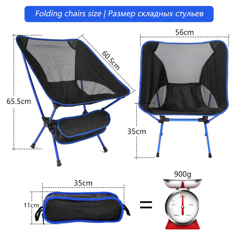 Portable Folding Fishing Chair Camping Chair Seat 600D Oxford Cloth Aluminium Fishing Chair for Outdoor Picnic BBQ Beach Chair