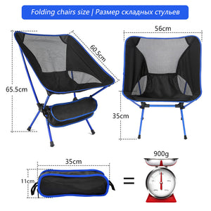 Portable Folding Fishing Chair Camping Chair Seat 600D Oxford Cloth Aluminium Fishing Chair for Outdoor Picnic BBQ Beach Chair