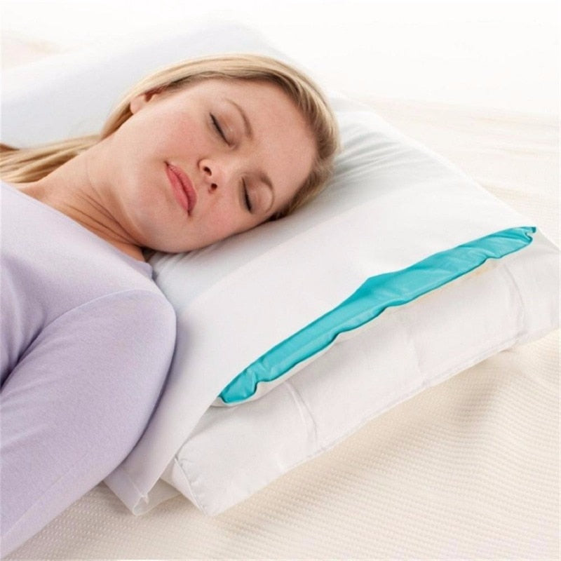 Oreiller froid glacé 1 pièce | Gel, Gel rafraîchissant, tapis d'aide Non-toxique, soulagement des muscles, tapis de couchage, oreillers de voyage, bleu eau pour le cou