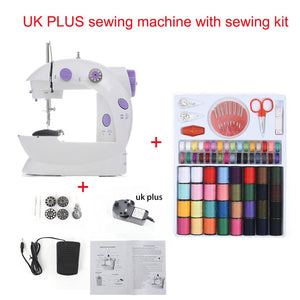 INNE Sewing Machine Mini Portable Household Night Light Foot Pedal Straight Line Hand Table Two Thread Kit Electric